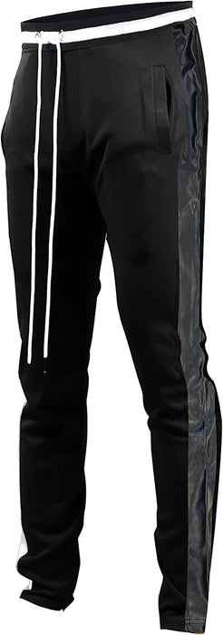 brand Mens Hip Hop Premium Slim Fit Track Pants - Athletic Jogger Bottom with Side Taping