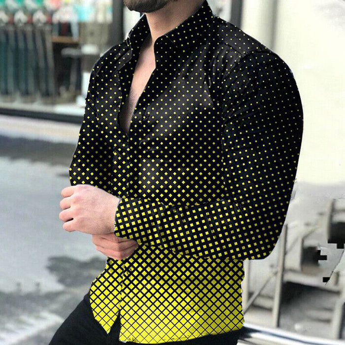 Button up Shirts Men Baroque Fashion Casual Party Long Sleeve Fancy Dress Soft T