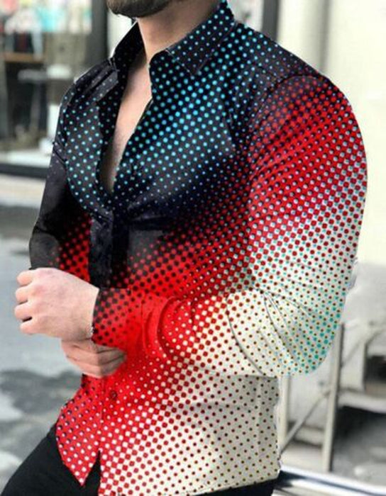 Button up Shirts Men Baroque Fashion Casual Party Long Sleeve Fancy Dress Soft T