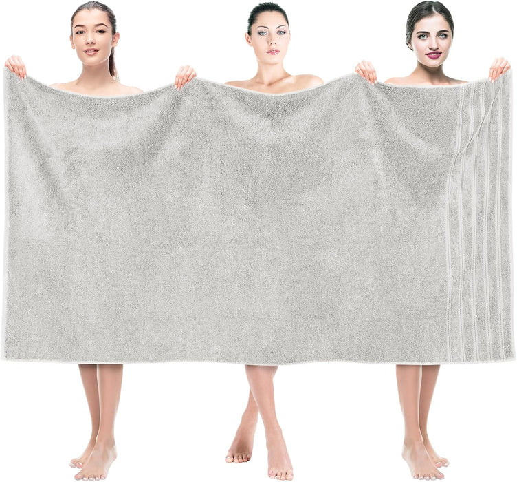 Luxury 4 Piece Bath Towel Set, 100% Cotton Turkish Bath Towels for Bathroom, 27X54 in Large Bathroom Shower Towels, Dark Gray Bath Towels