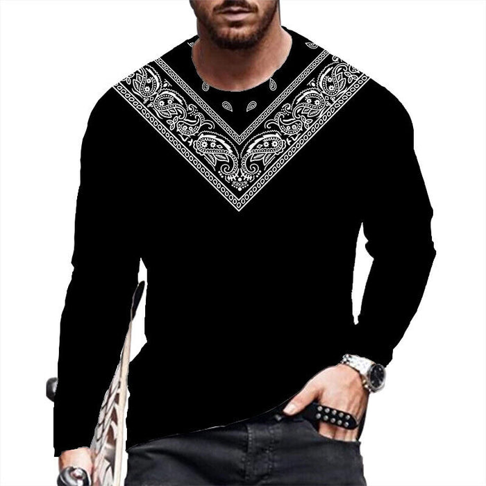 ⭐T-Shirt Men Novelty Black Long Sleeve Fashion Ultra Soft Streetwear T Shirt Tee