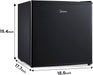 WHS-65LB1 Compact Single Reversible Door Refrigerator, 1.6 Cubic Feet(0.045 Cubic Meter), Black