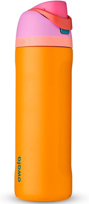 Freesip 24 oz Insulated Stainless Steel Water Bottle with Straw - BPA-Free for Sports, Travel, and School, Very Dark Finish