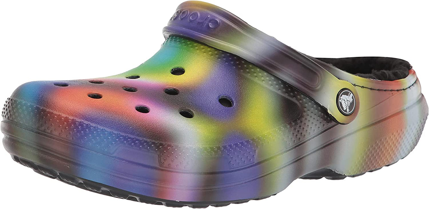 Unisex-Adult Classic Tie Dye Lined Clogs | Fuzzy Slippers