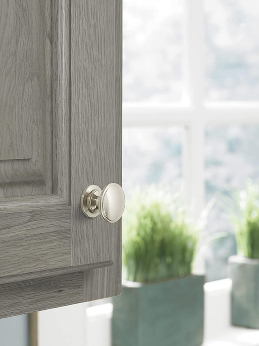 Amerock | Cabinet Knob | Satin Nickel | 1-1/4 Inch (32 Mm) Diameter | Ravino | 10 Pack | Drawer Knob | Cabinet Hardware