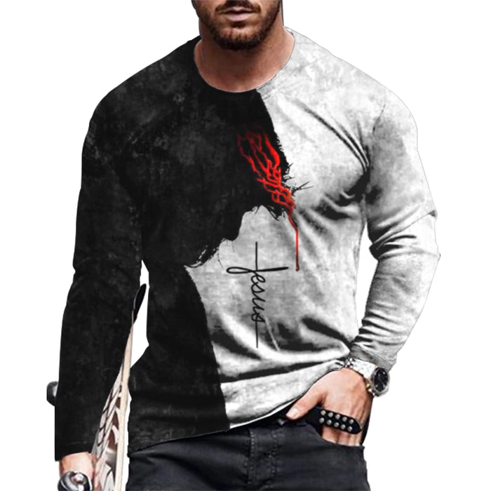 ⭐T-Shirt Men Novelty Black Long Sleeve Fashion Ultra Soft Streetwear T Shirt Tee