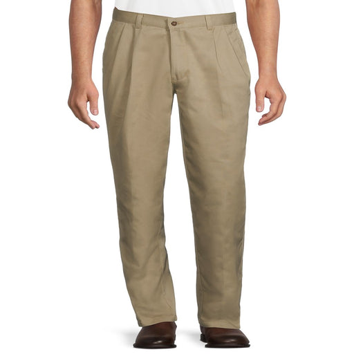 George Men'S and Big Men'S Wrinkle Resistant Pleated Twill Pants with Soil Release