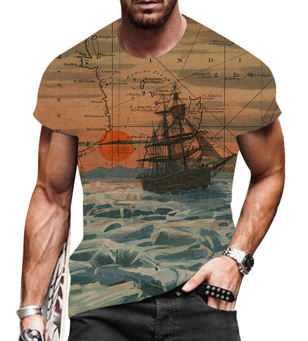 Men T Shirts 3D Novelty Graphic Fashion Casual Camiseta Short Sleeve Tee T-Shirt