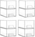 4 Pack Clear Stackable Storage Drawers, 4.4'' Tall Acrylic Bathroom Makeup Organizer,Plastic Storage Bins for Vanity, Undersink, Kitchen Cabinets, Pantry, Home Organization