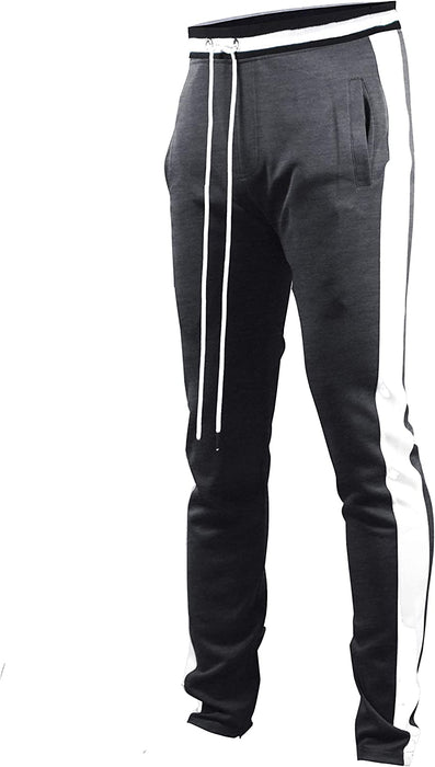 brand Mens Hip Hop Premium Slim Fit Track Pants - Athletic Jogger Bottom with Side Taping