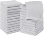 Cotton Washcloths Set - 100% Ring Spun Cotton, Premium Quality Flannel Face Cloths, Highly Absorbent and Soft Feel Fingertip Towels (24 Pack, White)