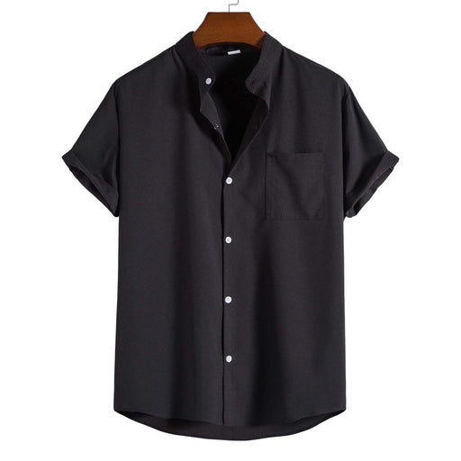 Mens T Shirts,Men'S Summer Fashion Short Sleeve Casual Solid Color Button-Up Shirts