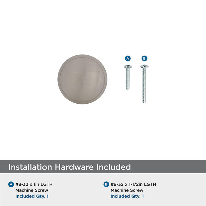 Amerock | Cabinet Knob | Satin Nickel | 1-1/4 Inch (32 Mm) Diameter | Ravino | 10 Pack | Drawer Knob | Cabinet Hardware