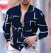 Button up Shirts Men Baroque Fashion Casual Party Long Sleeve Fancy Dress Soft T