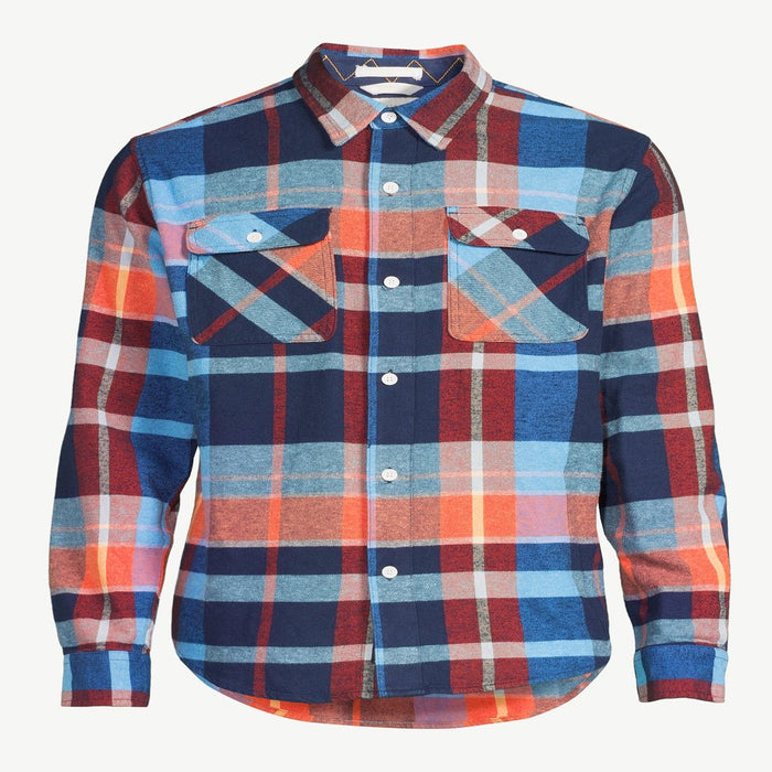 Free Assembly Men'S Vintage Inspired Flannel Shirt