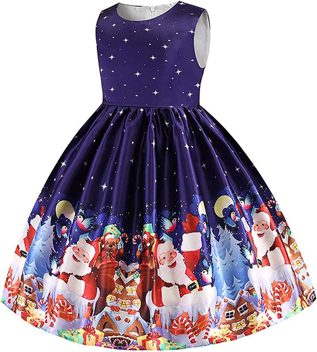 Girls Christmas Dresses Fancy Halloween Christmas Festival Party Dress for 2-9Years Toddler Girls