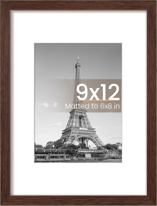 8X10 Picture Frame, Display Pictures 5X7 with Mat or 8X10 without Mat, Wall Hanging Photo Frame, Black, 1 Pack