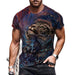 Men T Shirt Black Lion Gaze Fashion Graphic Short Sleeve Tee T-Shirt Classic Fit