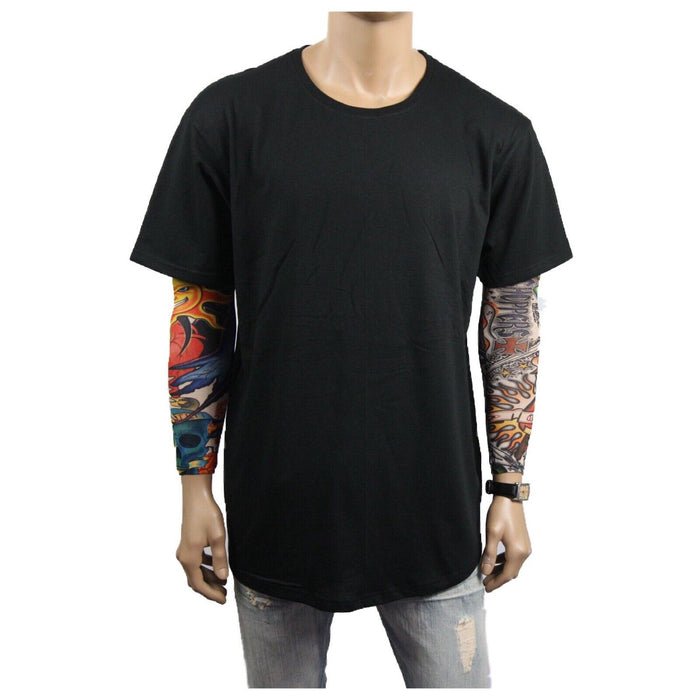 Mens Heavy T-Shirt BIG & TALL Long Extended Casual Basic Crew Neck Fashion S-5X