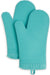 Ribbed Soft Silicone Oven Mitt Set, 7"X13", Milkshake 2 Count