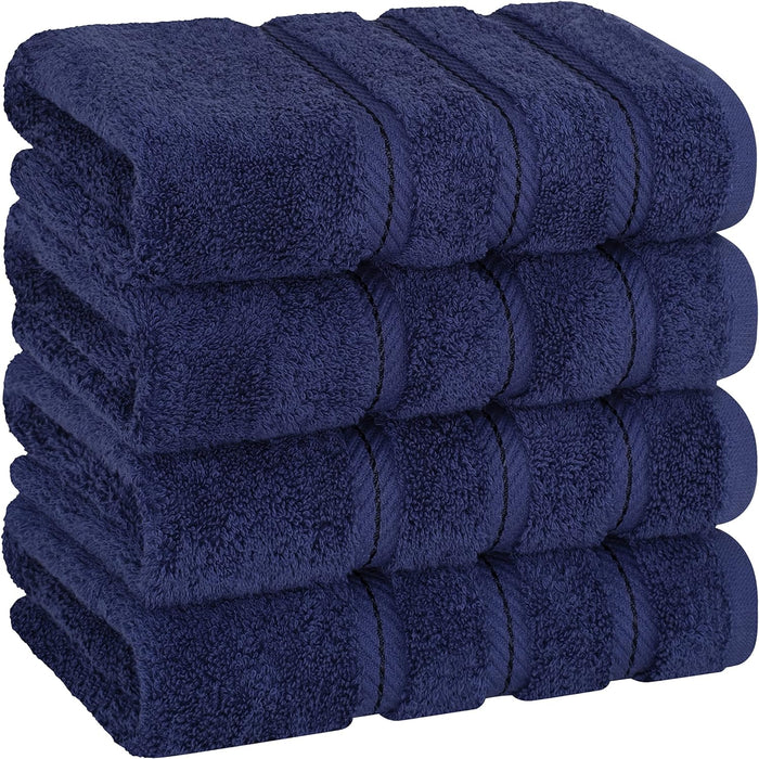 Luxury 4 Piece Bath Towel Set, 100% Cotton Turkish Bath Towels for Bathroom, 27X54 in Large Bathroom Shower Towels, Dark Gray Bath Towels