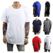 Mens Heavy T-Shirt BIG & TALL Long Extended Casual Basic Crew Neck Fashion S-5X