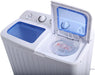 Portable Mini Compact Twin Tub Washing Machine 20Lbs Washer Spain Spinner Portable Washing Machine, Blue+ White