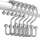 Shower Curtain Hooks Rings, Rust Resistant Metal Double Glide Shower Hooks Rings for Bathroom Shower Rods Curtains, Set of 12 Hooks - Nickel