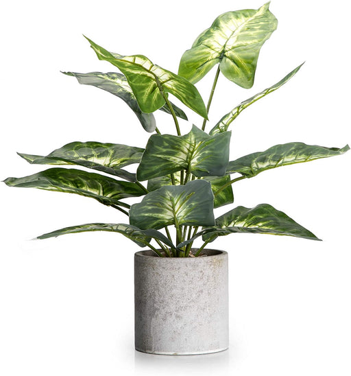 1Pc Faux Plant Indoor in Plant Pot 16"- House Plant for Farmhouse Kitchen Decor Living Room Accessories Home Office Cubicle Bookshelf Guest Room Balcony Bathroom Rustic Green Room Floor Table