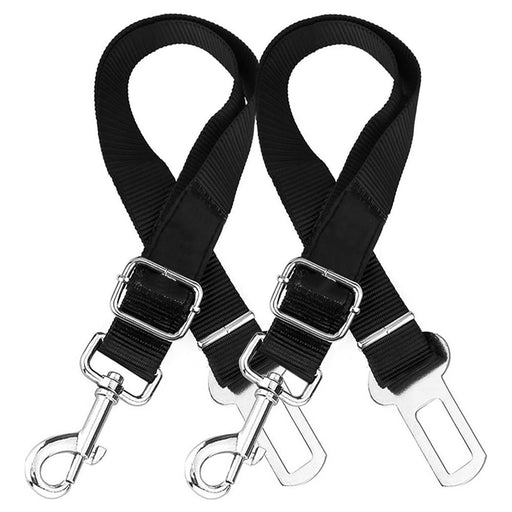 (2-Pack) Pet Seat Belt,  Restraint Adjustable Dog Cat Car Safety Seatbelt Nylon Fabric Dog Vehicle Harness Seatbelts, Black