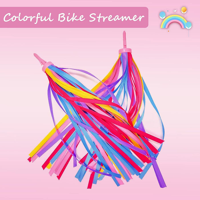 1 Pack Kids Bike Bell and 2 Pack Kids Bike Streamers for Children'S Bike Accessories (Pink, Red,& Blue)