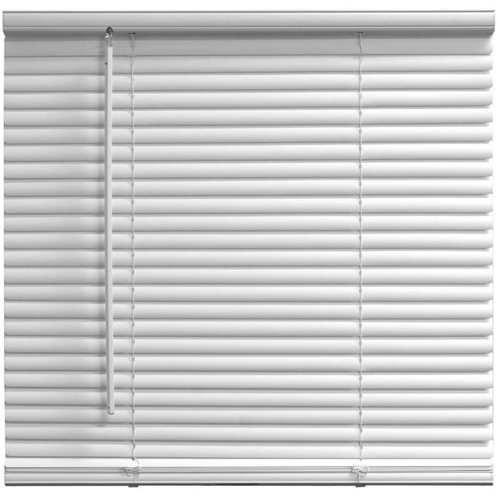 1" Cordless Room Darkening Vinyl Horizontal Mini Blinds, White, 34" X 48"