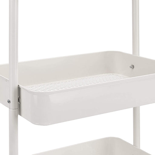 3-Tier Rolling Utility or Kitchen Cart - White