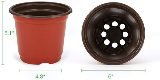 100-Pack 6 Inch Plastic Plant Nursery Pots Come with 100 Pcs Plant Labels, Seedling Flower Plant Container and Seed Starting Pots