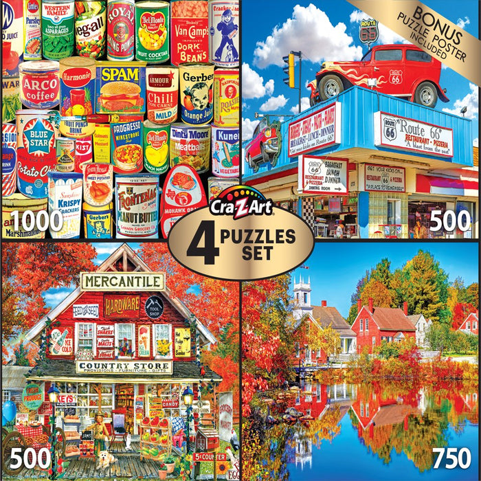 4 in 1 Jigsaw Puzzle Pack - Retro