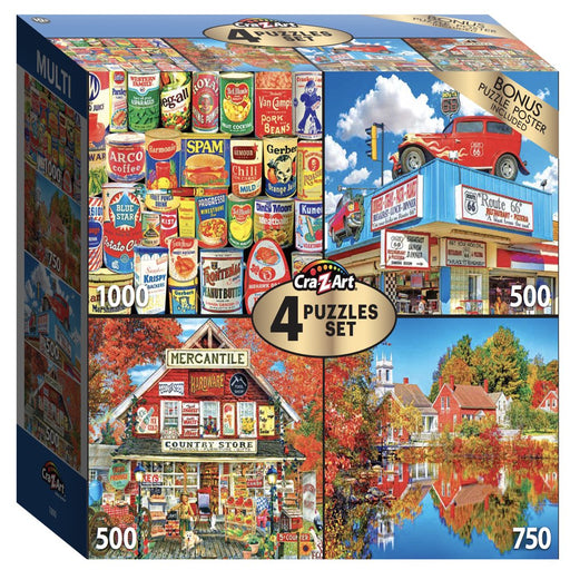 4 in 1 Jigsaw Puzzle Pack - Retro