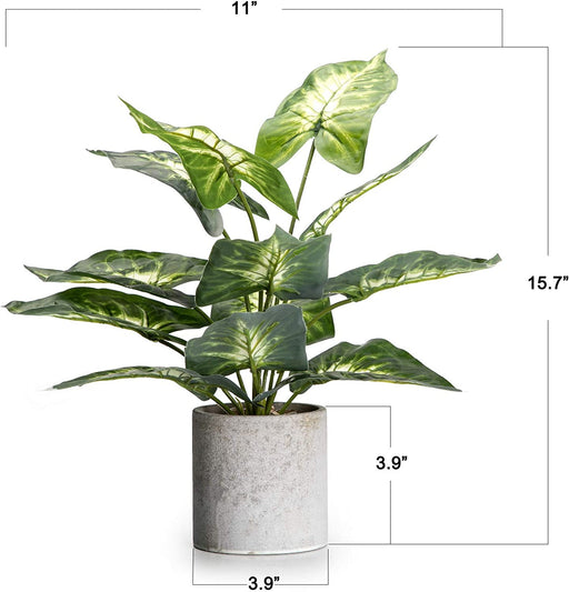 1Pc Faux Plant Indoor in Plant Pot 16"- House Plant for Farmhouse Kitchen Decor Living Room Accessories Home Office Cubicle Bookshelf Guest Room Balcony Bathroom Rustic Green Room Floor Table