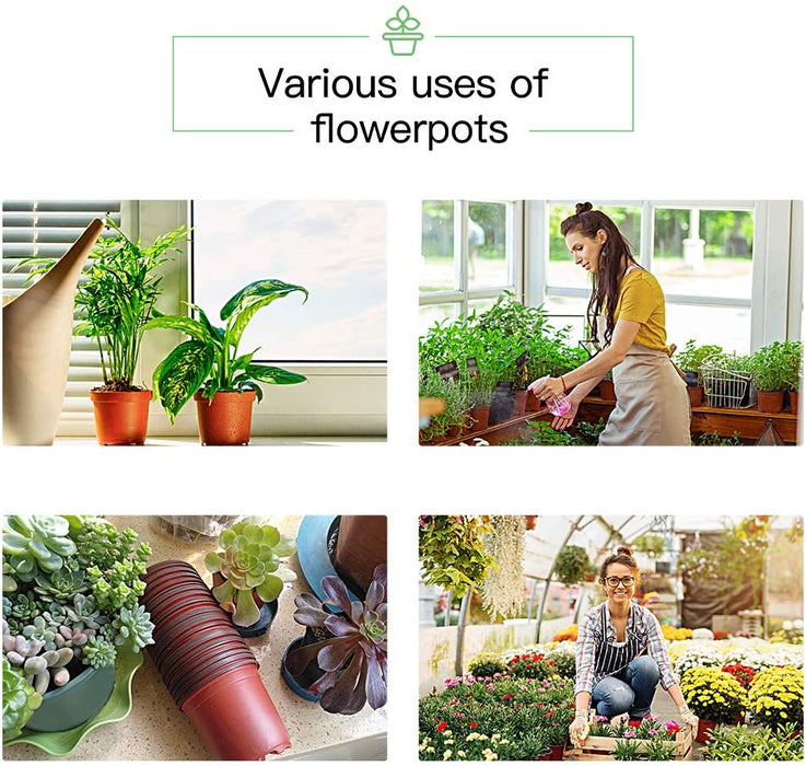 100-Pack 6 Inch Plastic Plant Nursery Pots Come with 100 Pcs Plant Labels, Seedling Flower Plant Container and Seed Starting Pots