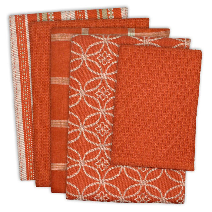 Assorted Spice Dishtowel & Dishcloth (Set of 5)