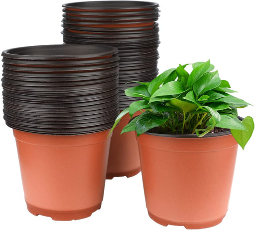 50 Pcs 6" Plastic Plants Nursery Seedlings Pot/Pots Flower Plant Container Seed Starting Pots