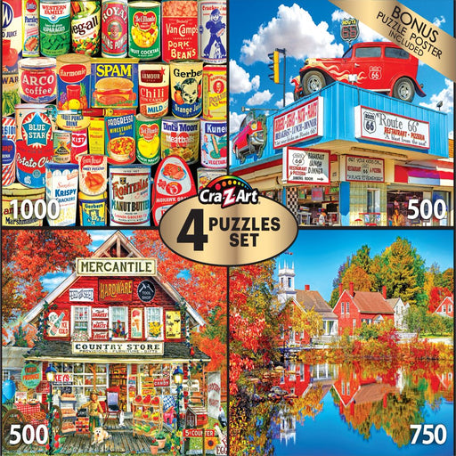 4 in 1 Jigsaw Puzzle Pack - Retro