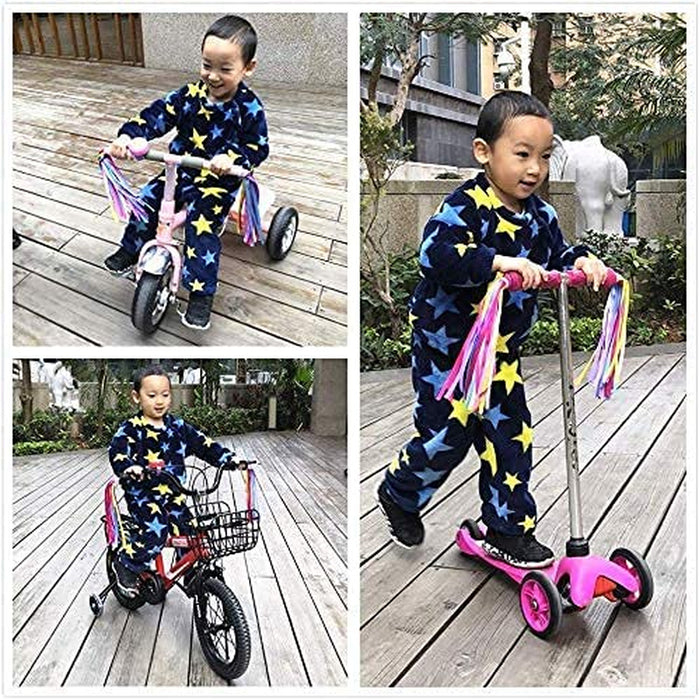 1 Pack Kids Bike Bell and 2 Pack Kids Bike Streamers for Children'S Bike Accessories (Pink, Red,& Blue)